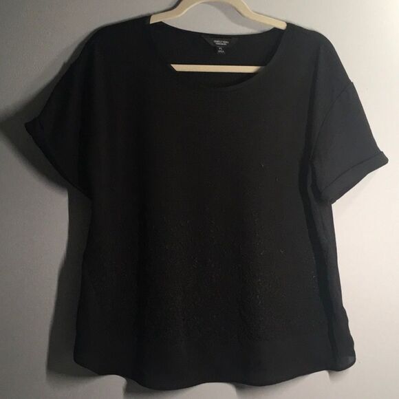 Elegant Simply Vera Verawang top women’s size pl petite Large black embellished - Picture 3 of 16